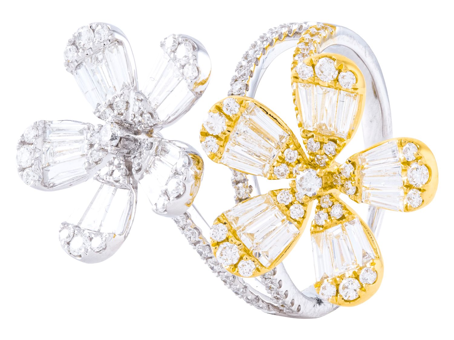 Diamond Ring - 18 KT White and Yellow Gold