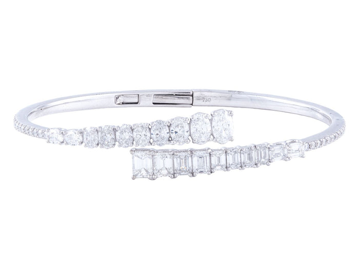 Diamond Bangle - 18 KT White Gold