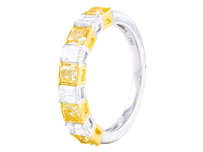 Diamond Band - 18 KT White and Yellow Gold