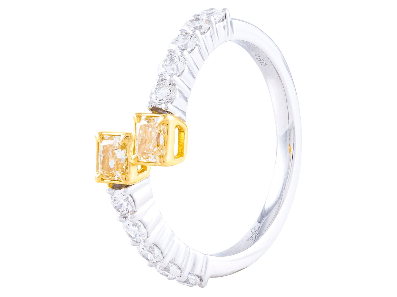 Diamond Band - 18 KT White and Yellow Gold
