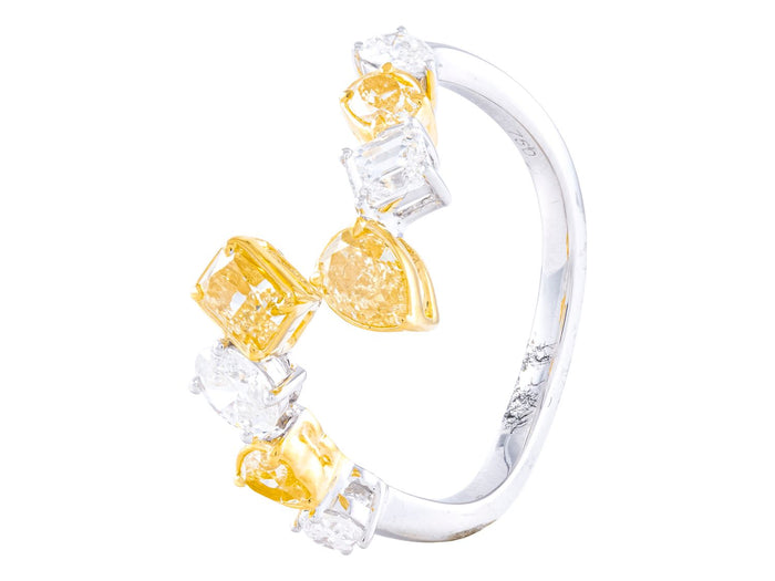 Diamond Band - 18 KT White and Yellow Gold