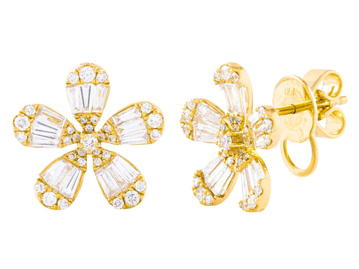 Diamond Earrings - 18 KT Yellow Gold