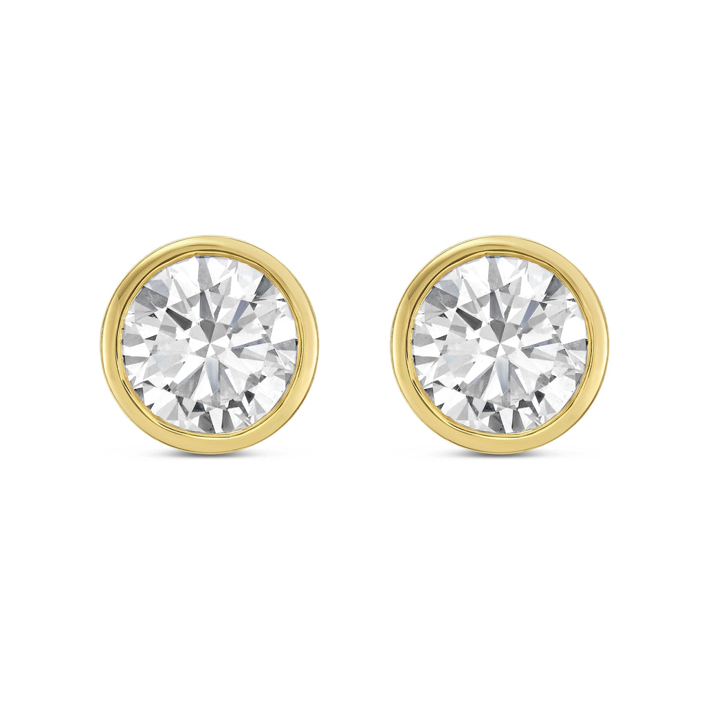 Lab Grown Bezel Round Diamond Studs