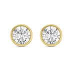 Lab Grown Bezel Round Diamond Studs