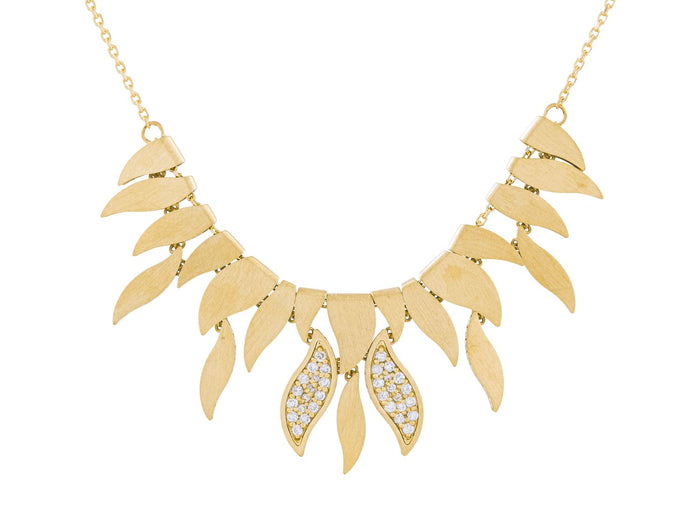 Diamond Necklace - 14 KT Yellow Gold