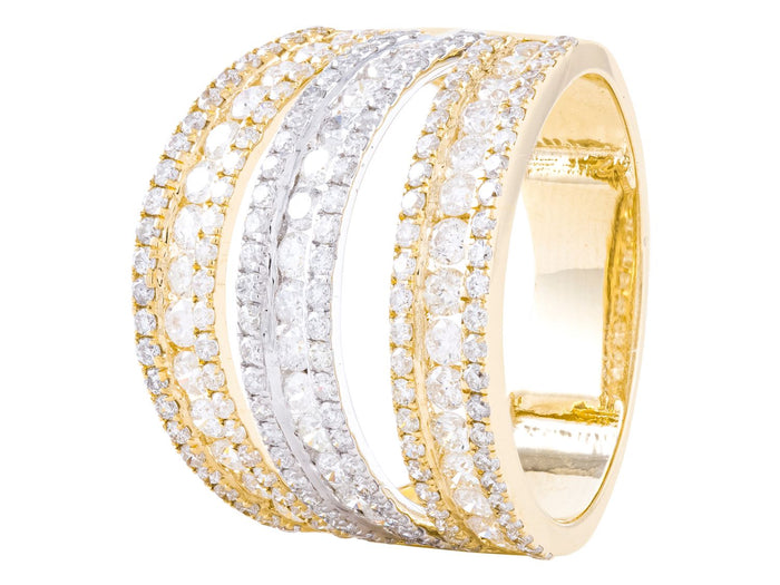Diamond Ring - 14 KT White and Yellow Gold