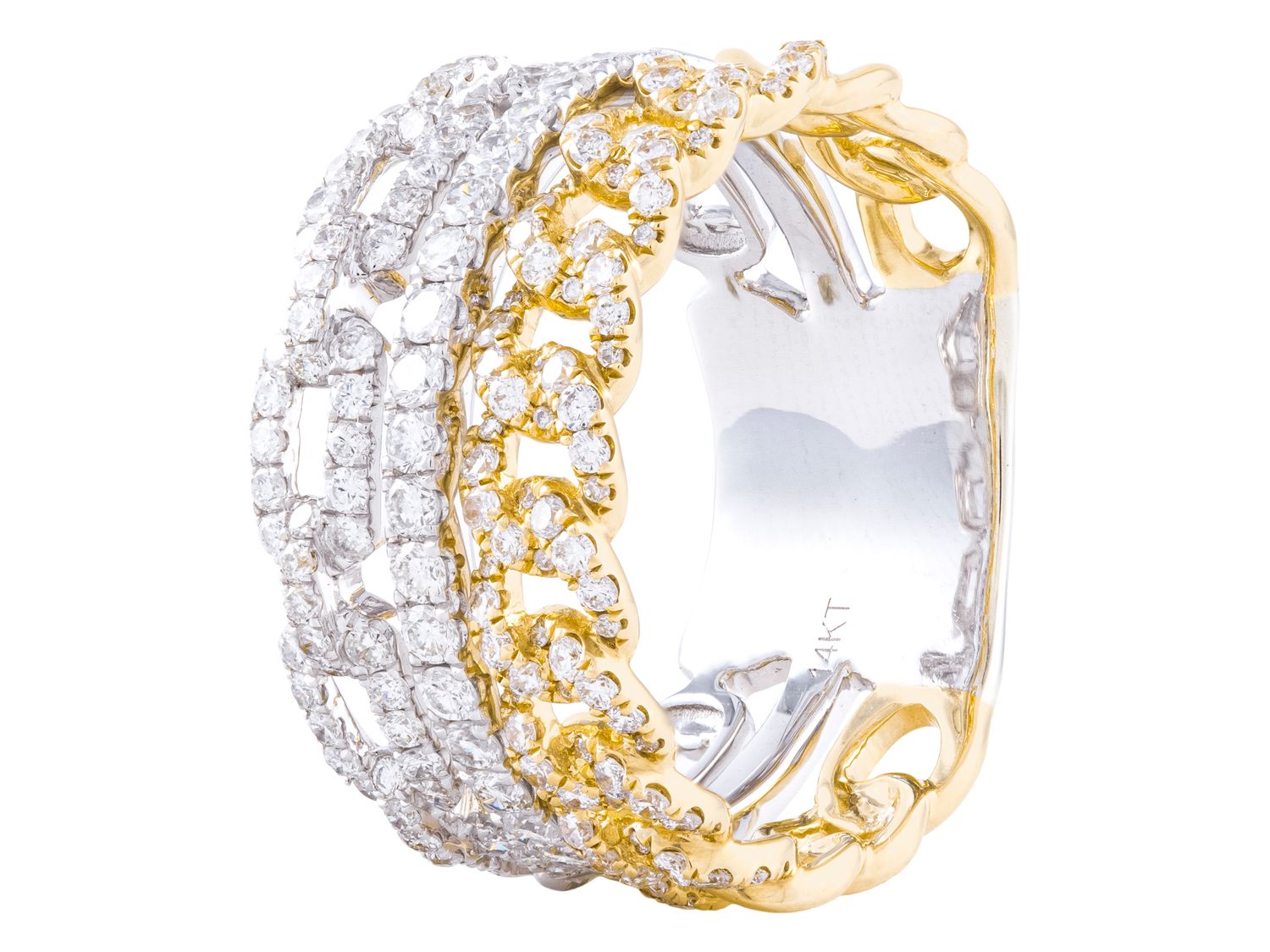 Diamond Ring - 14 KT White and Yellow Gold