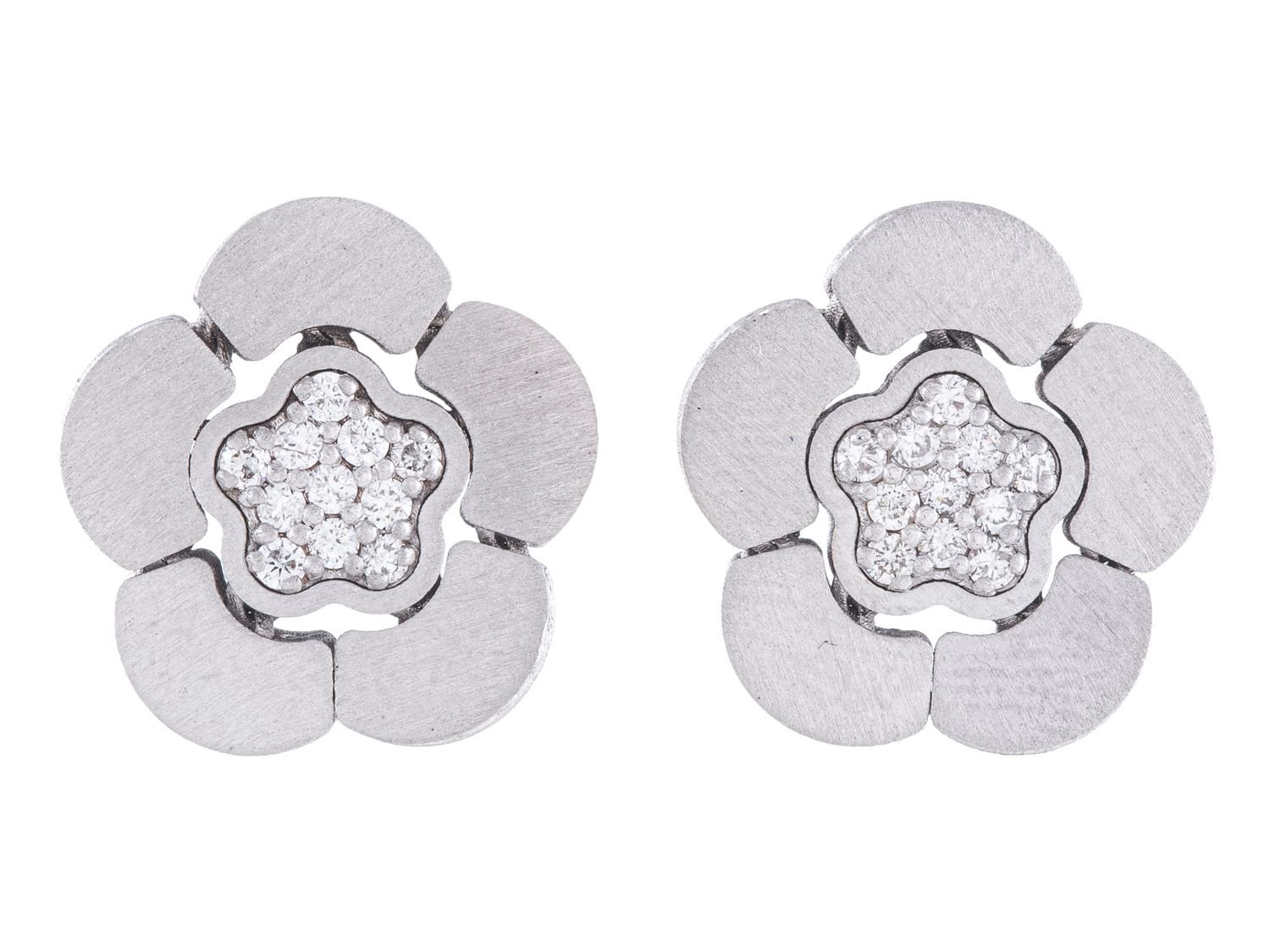 Diamond Earrings - 14 KT White Gold