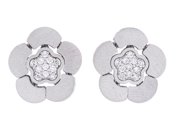 Diamond Earrings - 14 KT White Gold