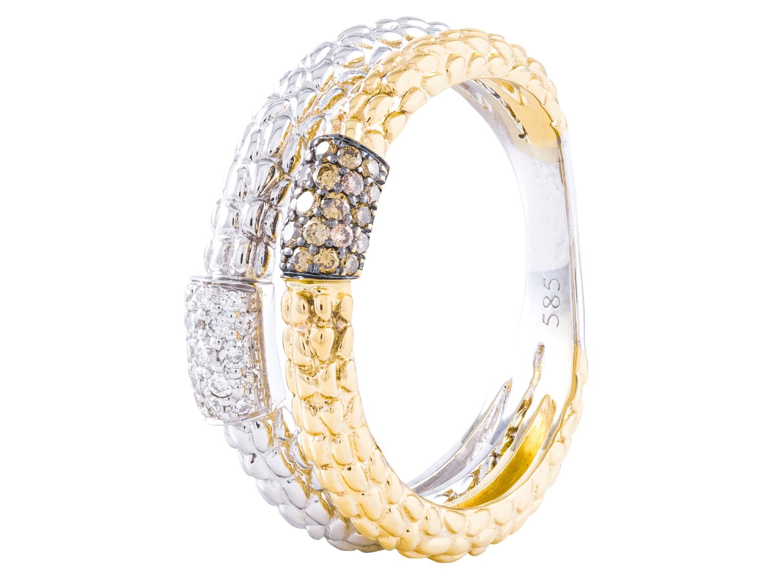Diamond Ring - 14 KT White and Yellow Gold