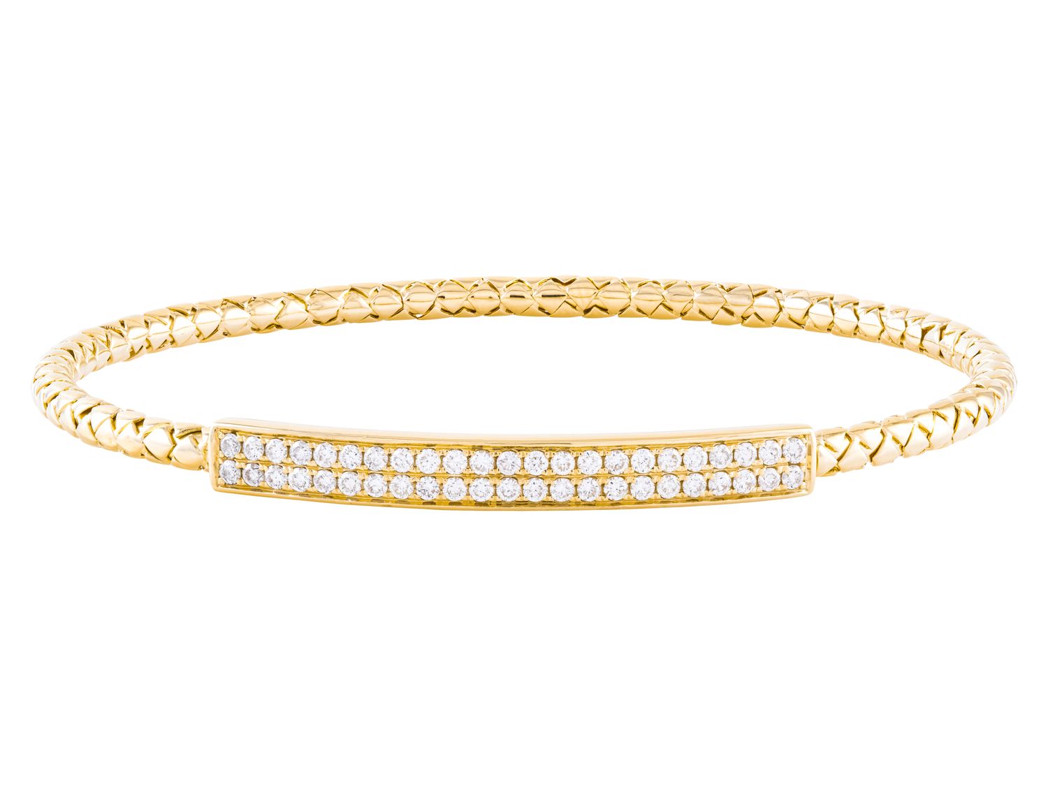 Diamond Bangle - 18 KT Yellow Gold