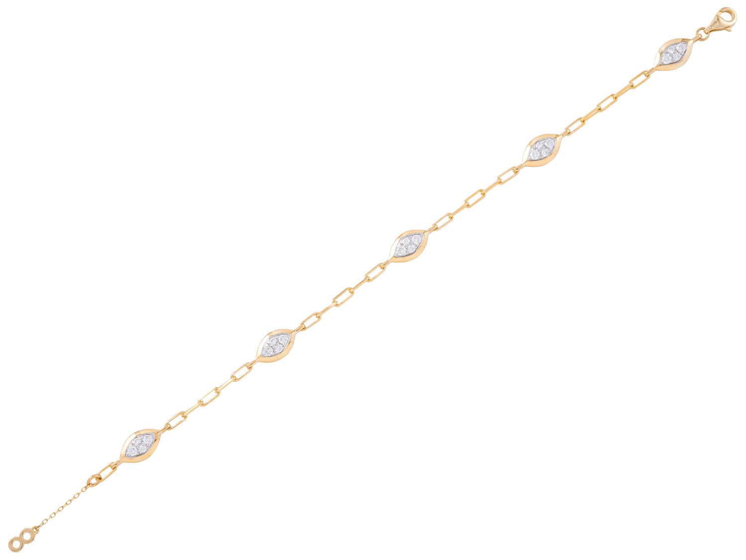 Diamond Bracelet - 14 KT Yellow Gold