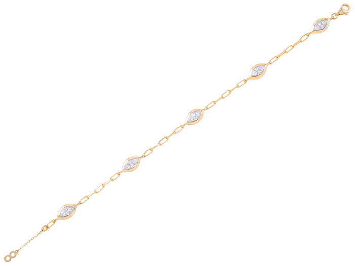 Diamond Bracelet - 14 KT Yellow Gold