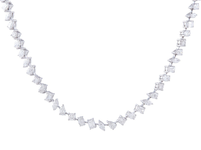 Diamond Necklace - 14 KT White Gold