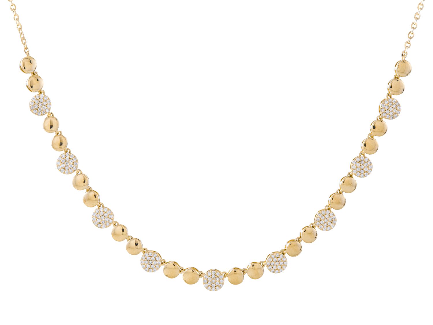 Diamond Necklace - 14 KT Yellow Gold