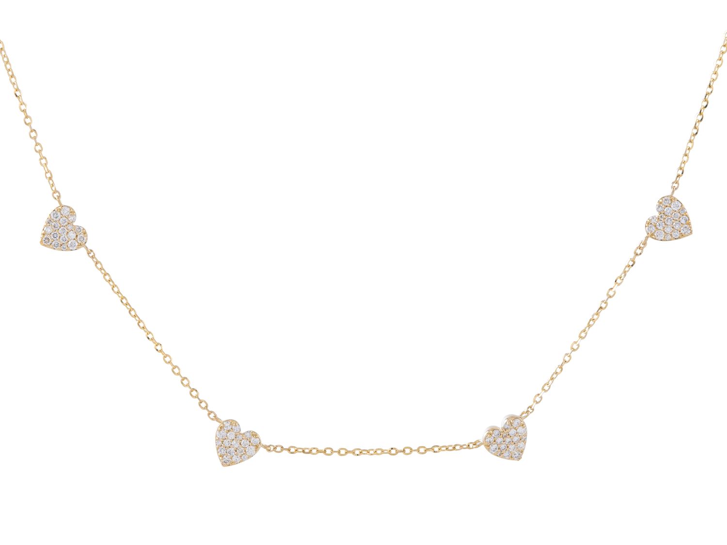 Diamond Necklace - 14 KT Yellow Gold