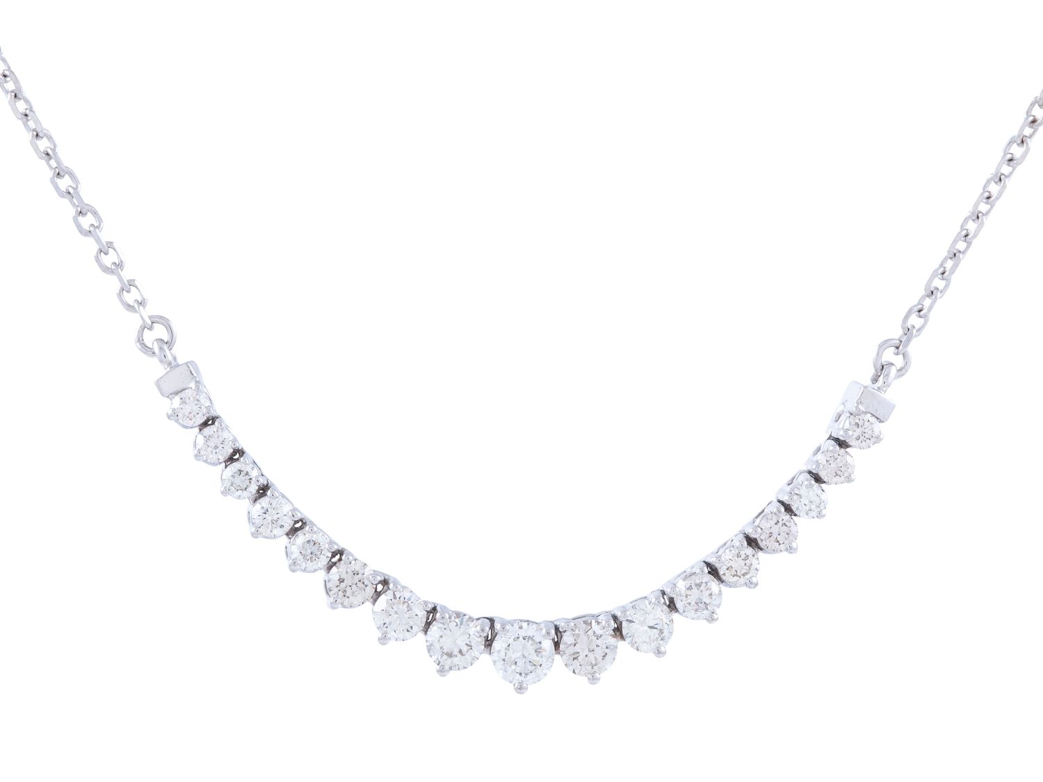 Diamond Necklace - 14 KT White Gold