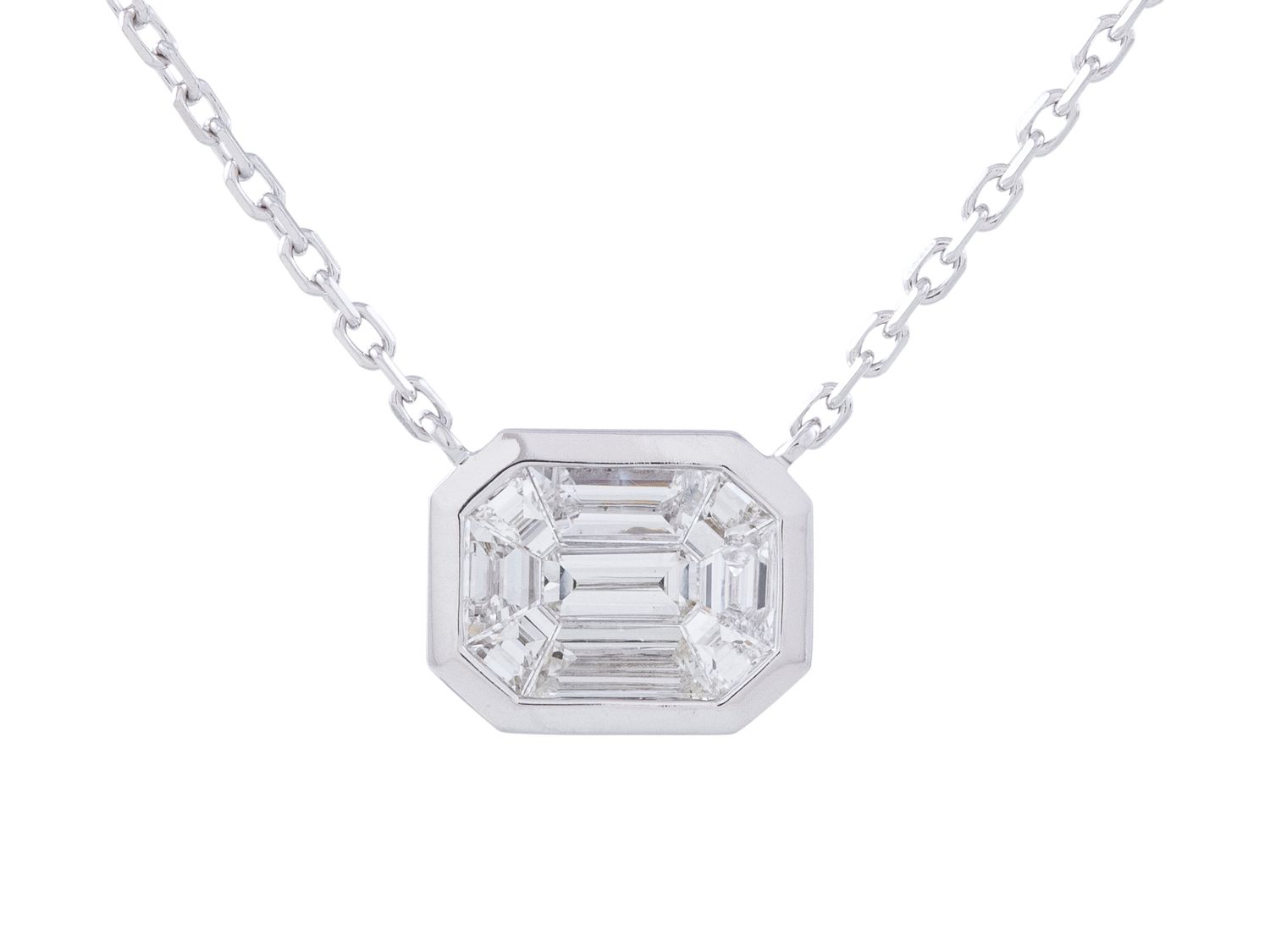 Diamond Necklace - 14 KT White Gold