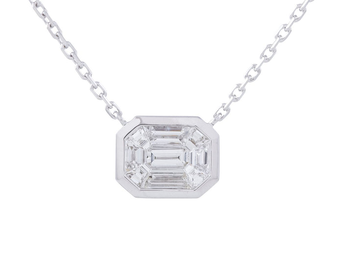 Diamond Necklace - 14 KT White Gold