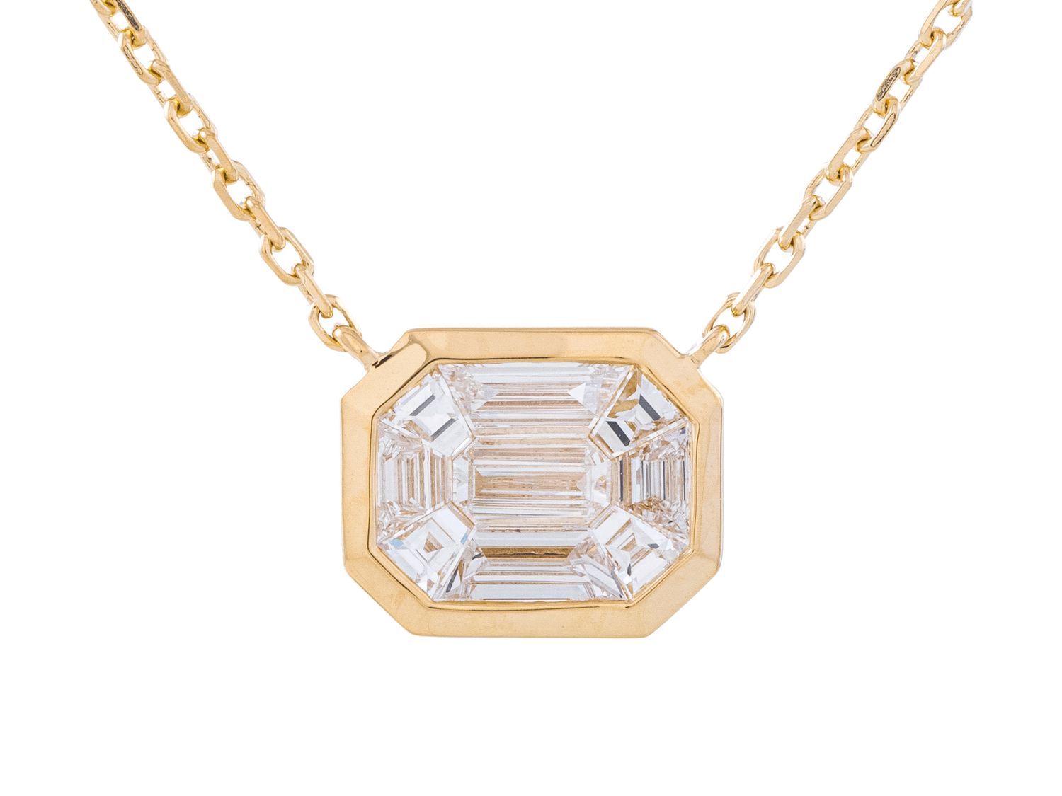 Diamond Necklace - 14 KT Yellow Gold