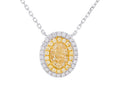 Diamond Necklace - 18 KT White and Yellow Gold