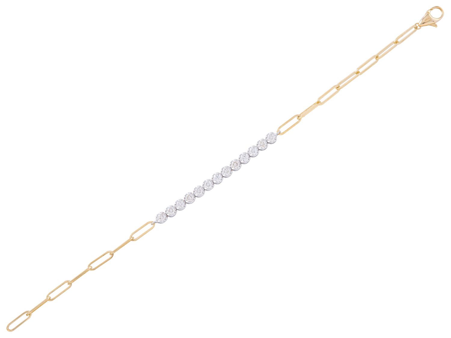 Diamond Bracelet - 14 KT White and Yellow Gold