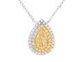 Diamond Necklace - 18 KT White and Yellow Gold