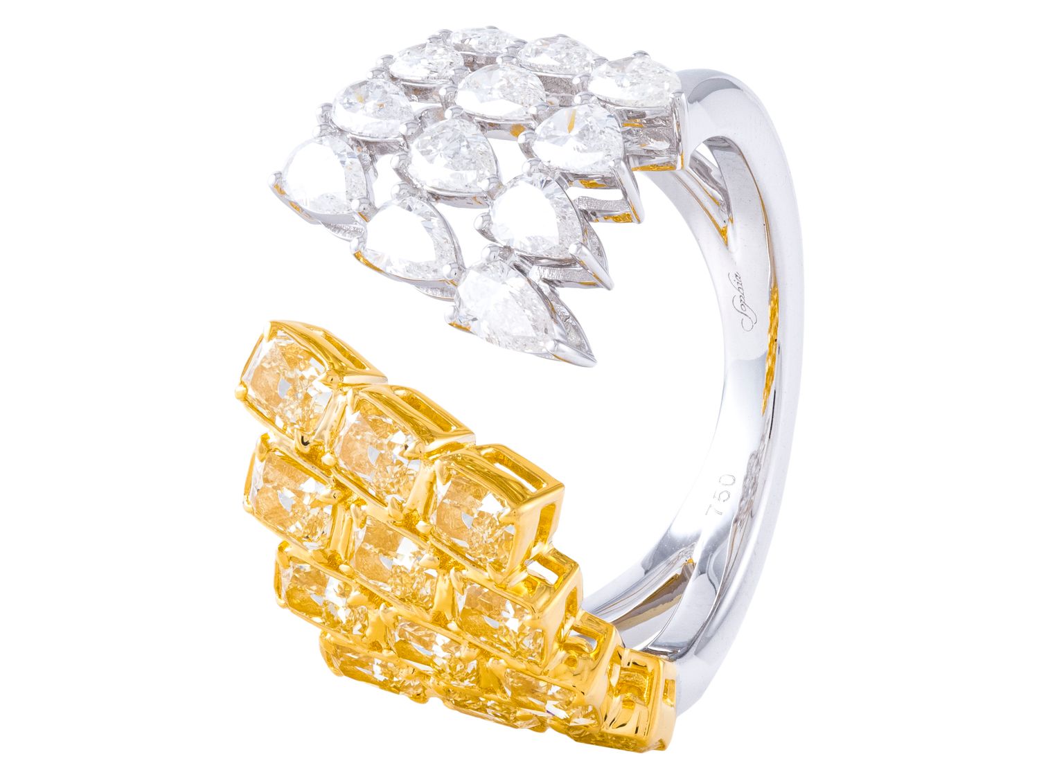 Diamond Band - 18 KT White and Yellow Gold