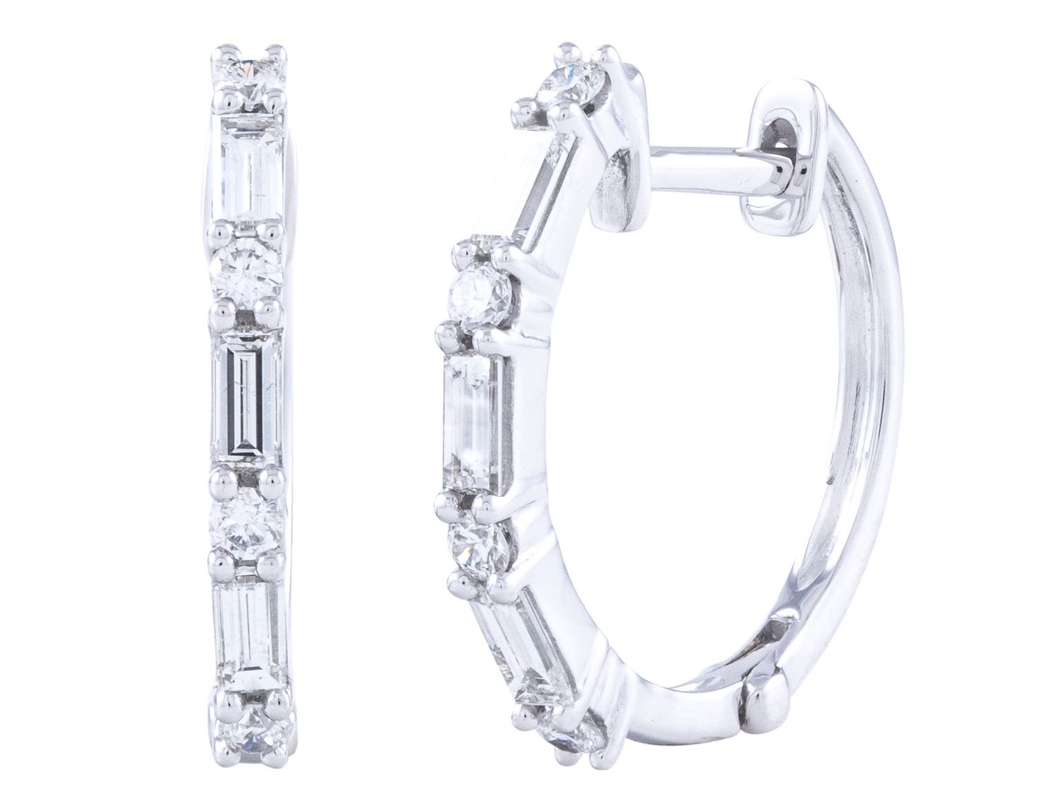 Diamond Earrings - 14 KT White Gold
