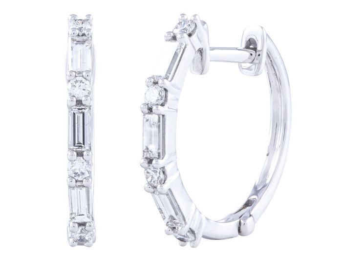 Diamond Earrings - 14 KT White Gold