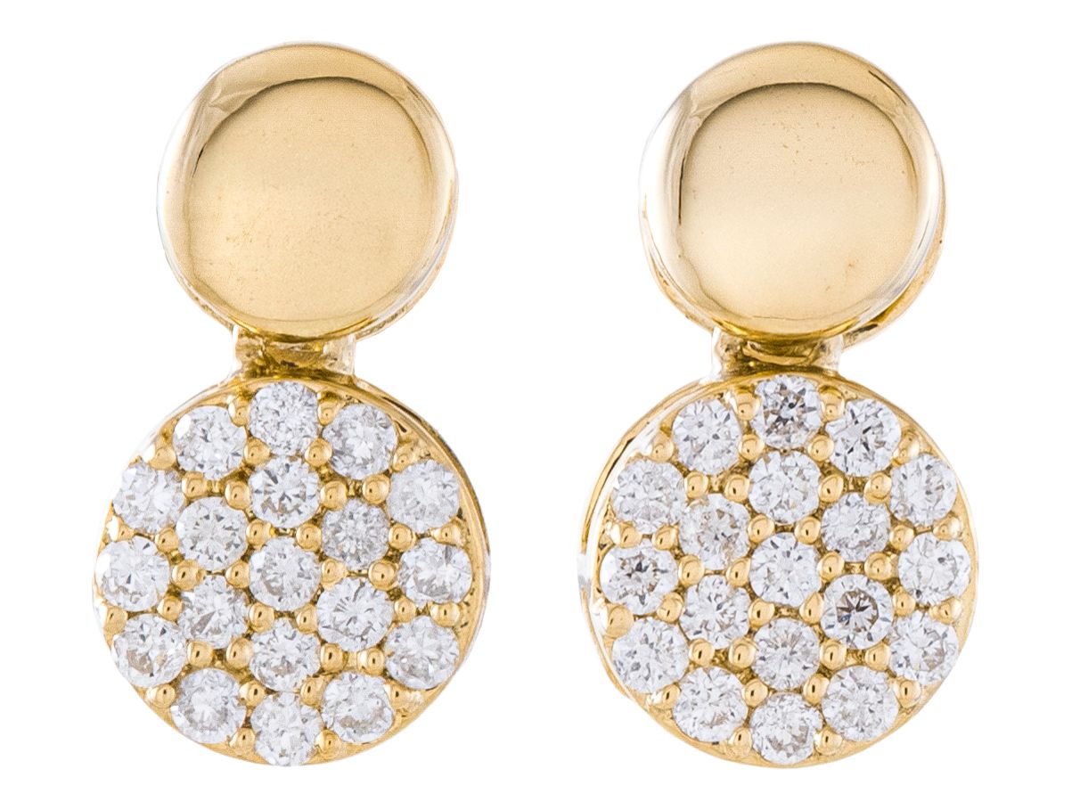 Diamond Earrings - 14 KT Yellow Gold