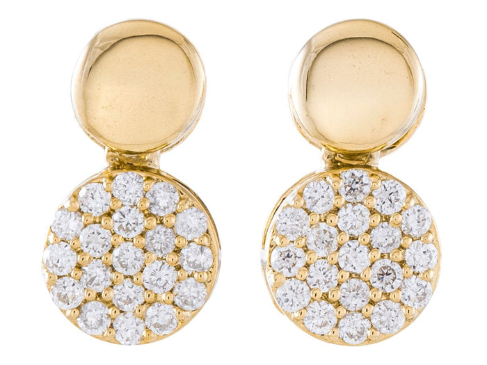 Diamond Earrings - 14 KT Yellow Gold