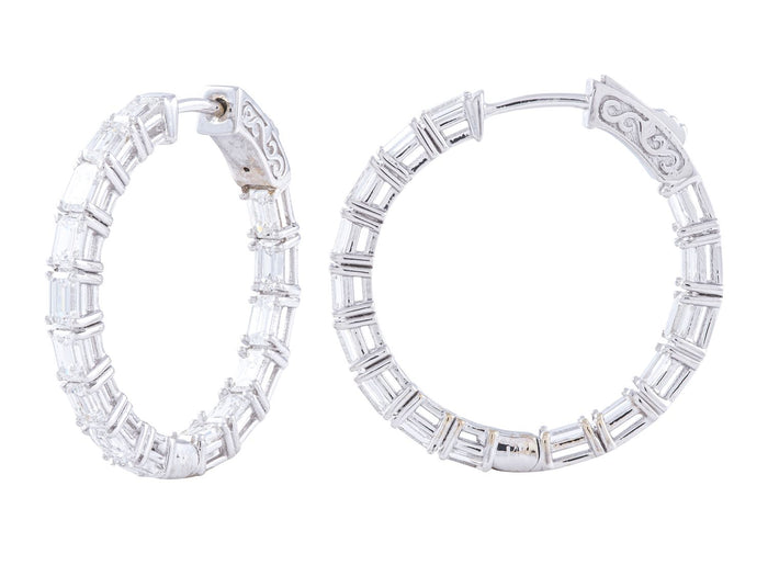 Diamond Earrings - 14 KT White Gold
