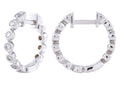 Diamond Hoop Earrings - 14 KT White Gold