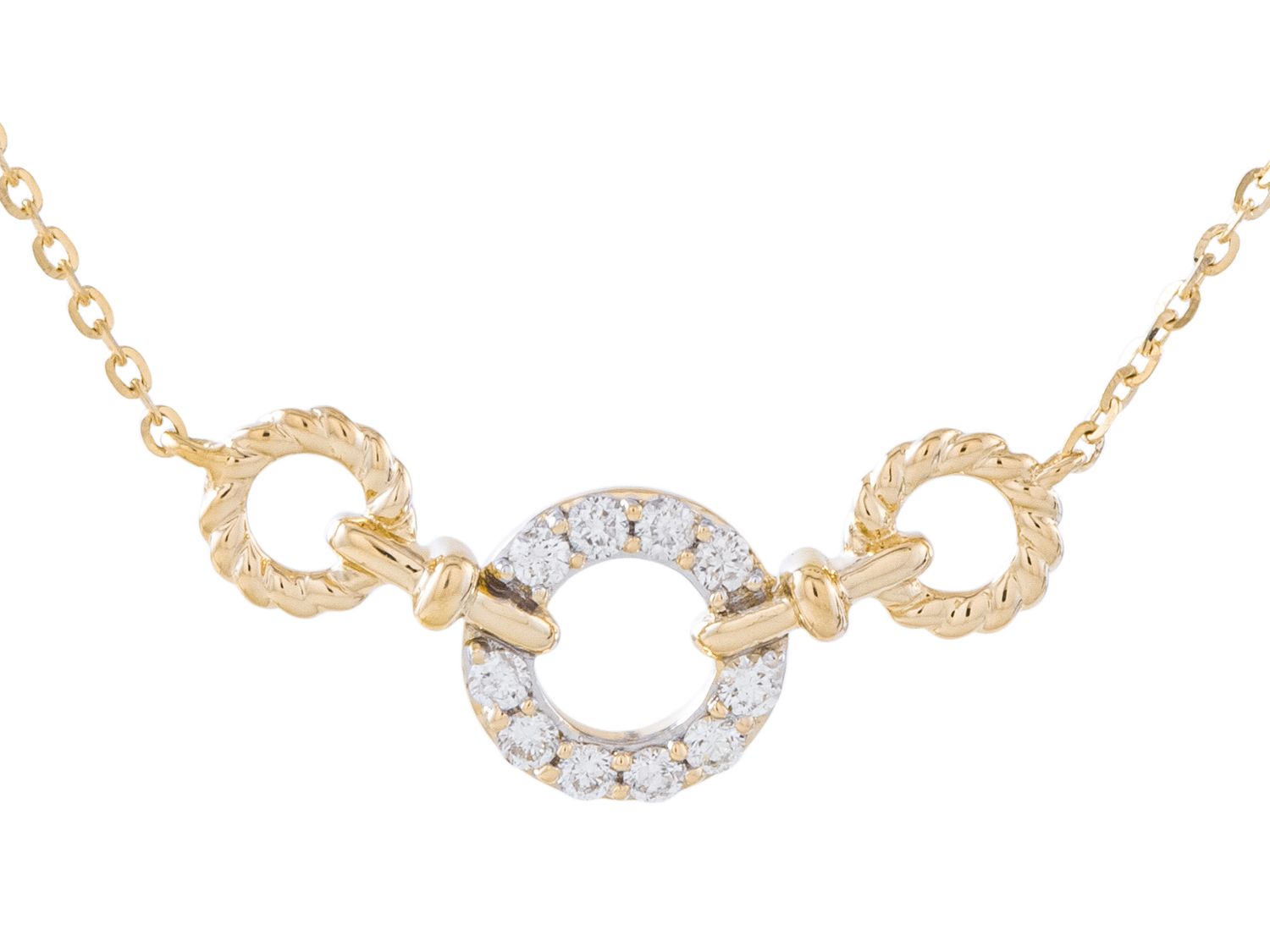 Diamond Necklace - 14 KT Yellow Gold