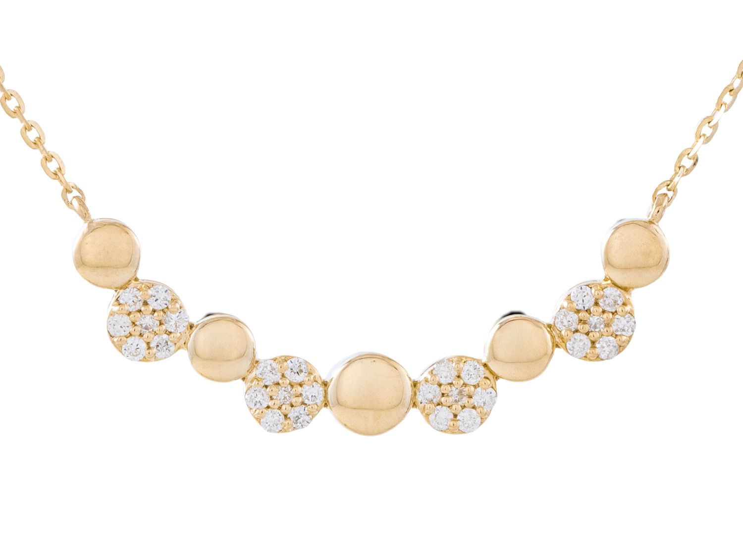 Diamond Necklace - 14 KT Yellow Gold