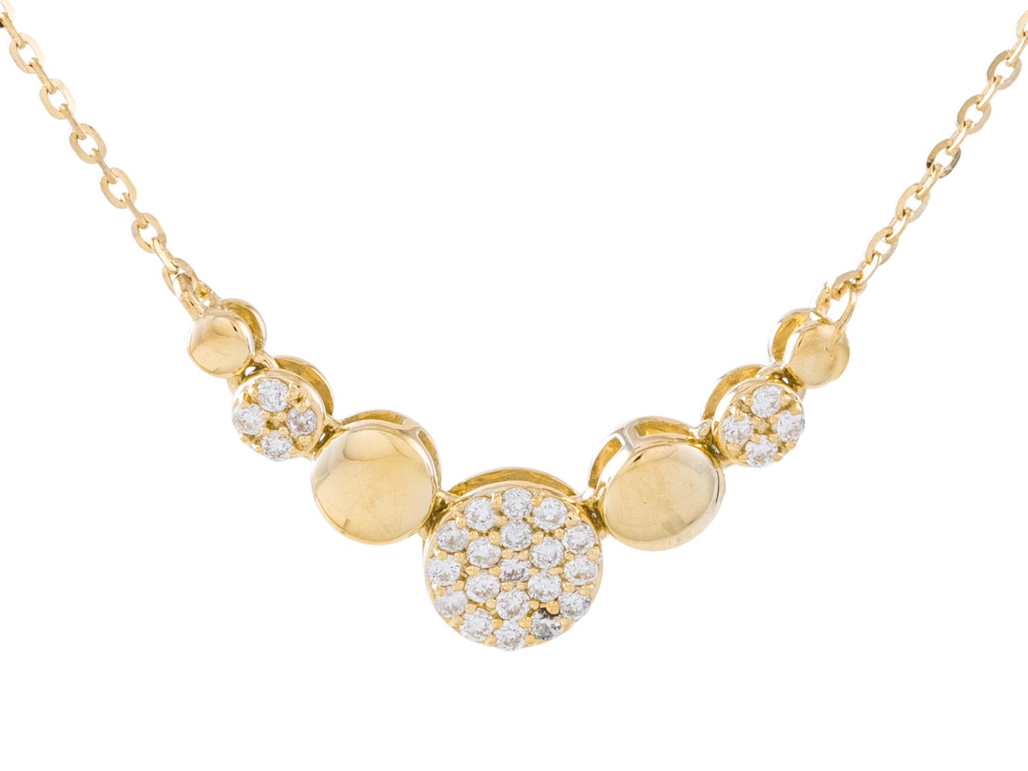 Diamond Necklace - 14 KT Yellow Gold