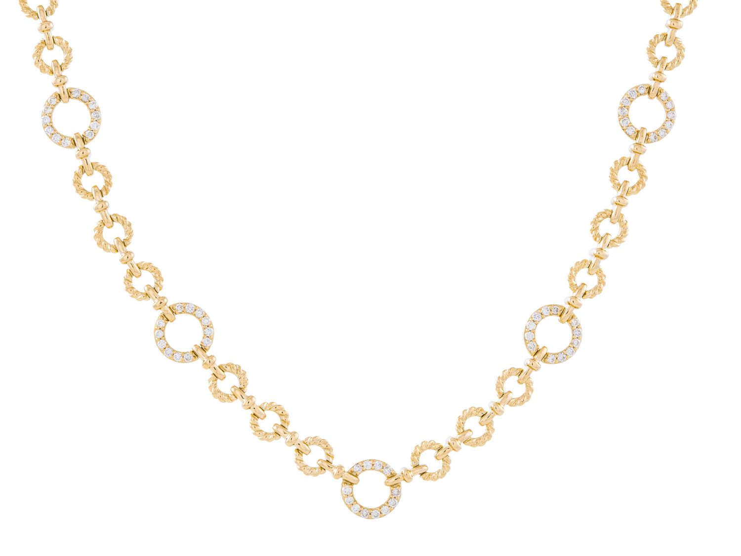 Diamond Necklace - 14 KT Yellow Gold