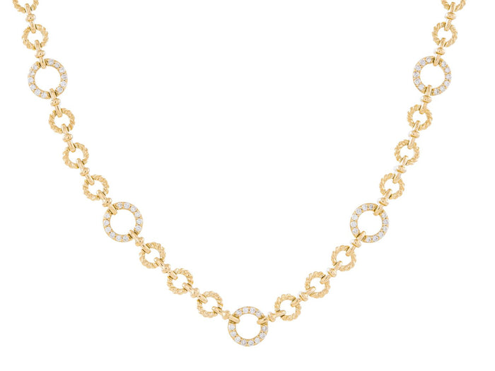 Diamond Necklace - 14 KT Yellow Gold