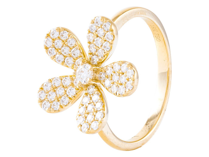 Diamond Ring - 18 KT Yellow Gold