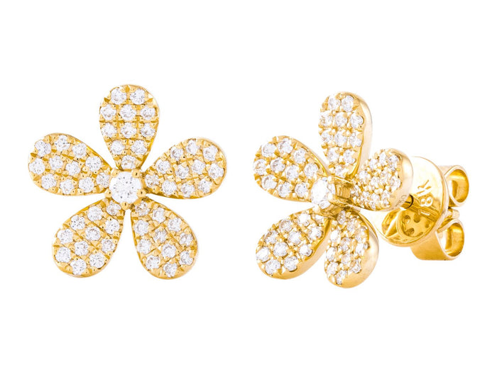 Diamond Earrings - 18 KT Yellow Gold