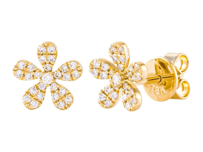 Diamond Earrings - 18 KT Yellow Gold