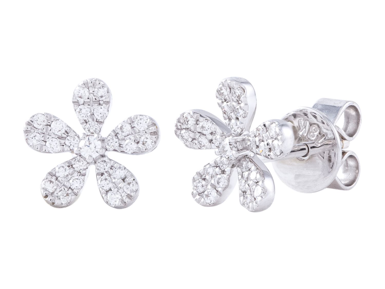 Diamond Earrings - 18 KT White Gold