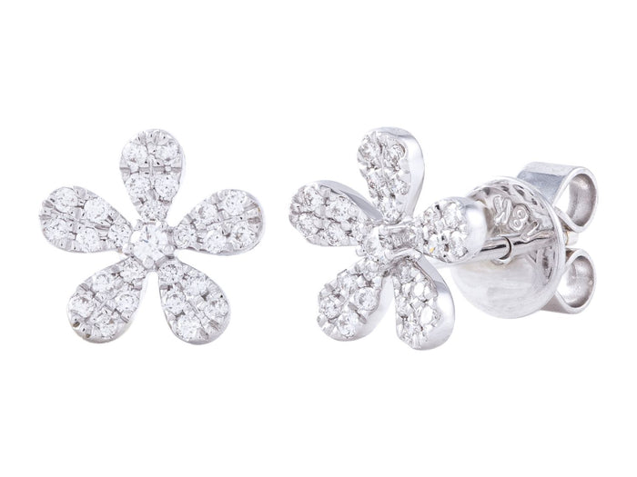 Diamond Earrings - 18 KT White Gold