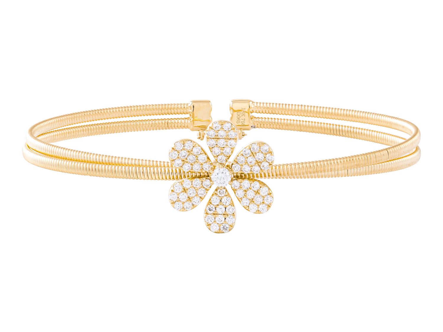 Diamond Bangle - 18 KT Yellow Gold