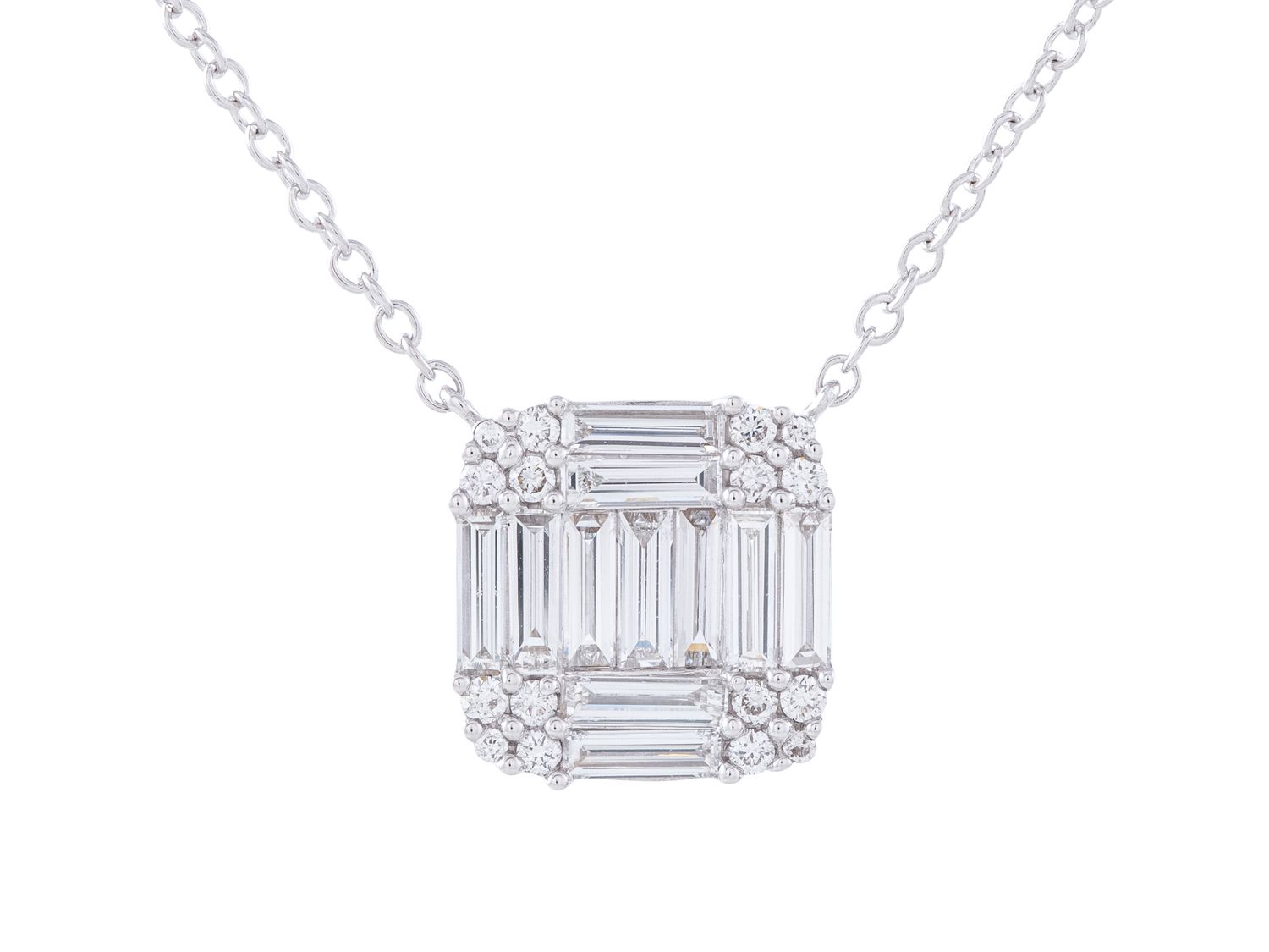 Diamond Necklace - 18 KT White Gold