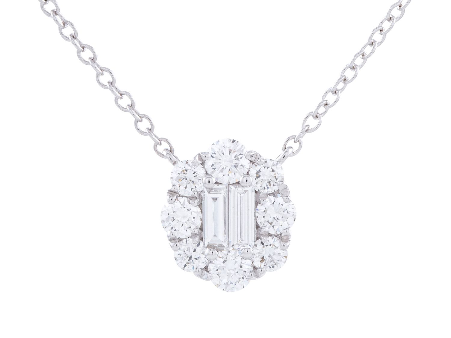Diamond Necklace - 18 KT White Gold