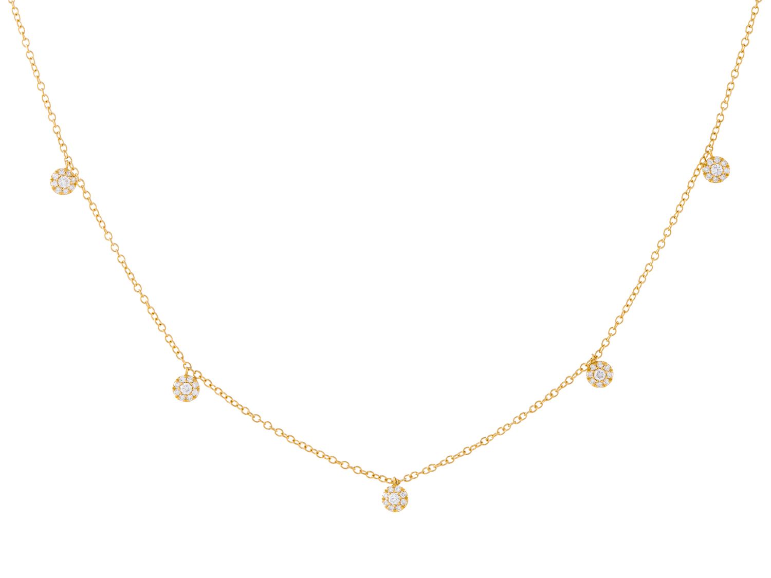 Diamond Necklace - 18 KT Yellow Gold