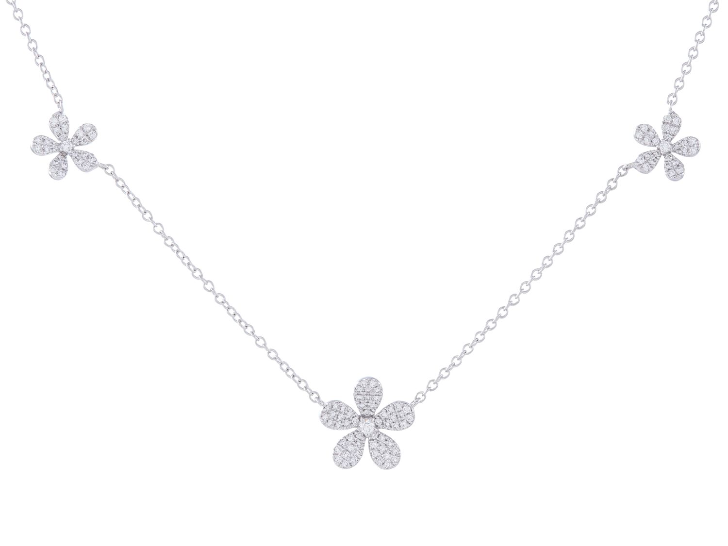 Diamond Necklace - 18 KT White Gold