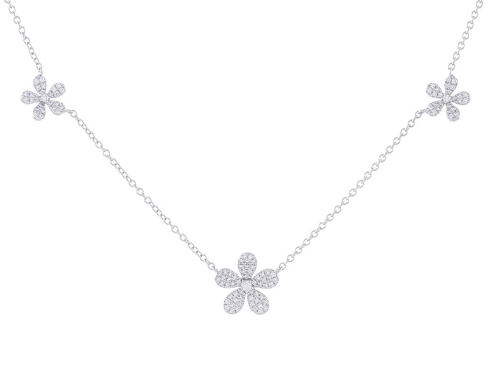 Diamond Necklace - 18 KT White Gold